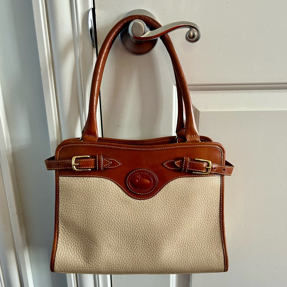 Vintage Dooney & Bourke Slim Satchel - Beige/Brown